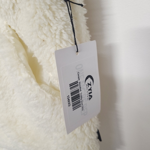 NWT Zyia Active Womens Hoodie Sherpa Vest Ivory pockets Size XS - Picture 7 of 10